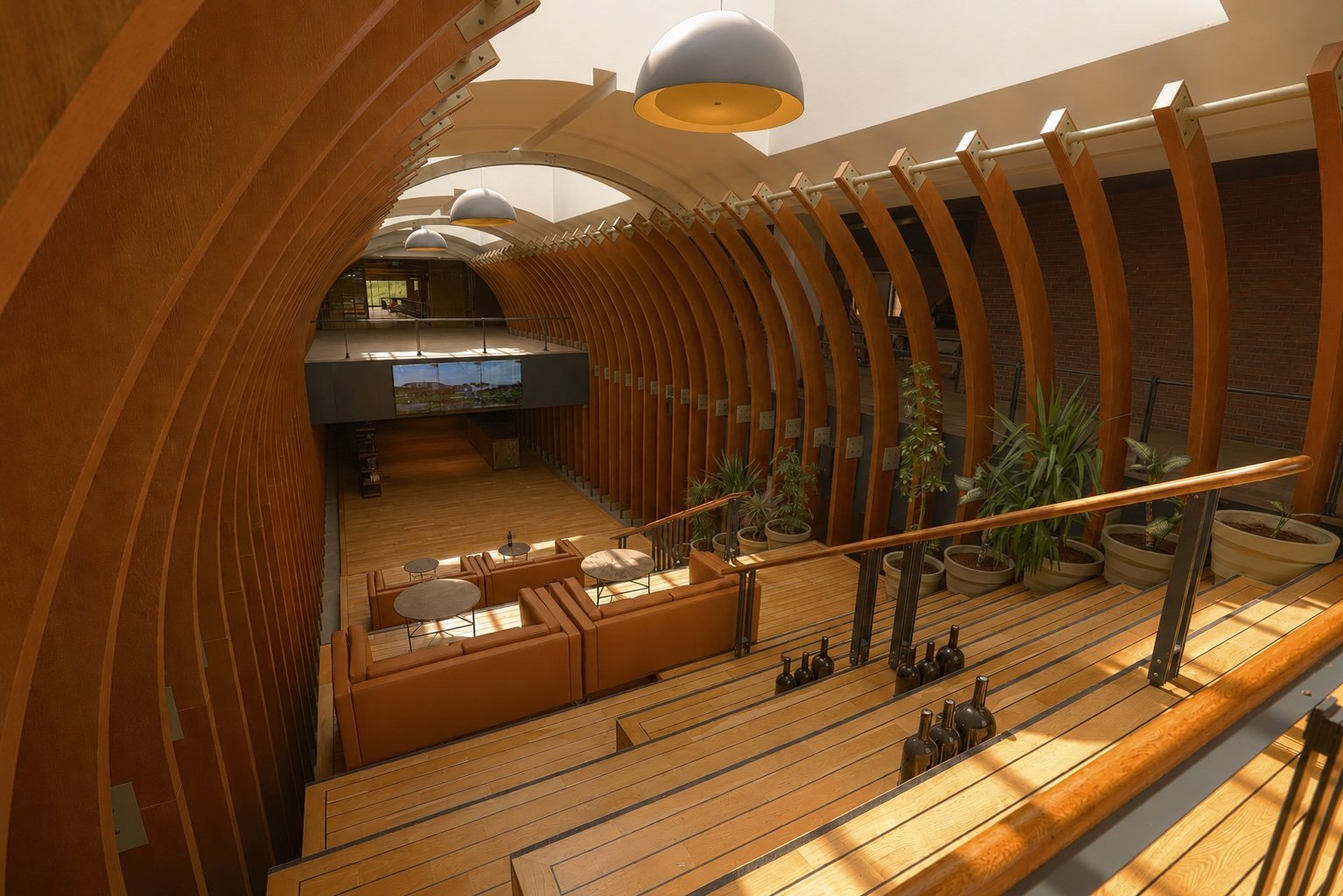 Hotel Caeli barrel hall seen from the gallery