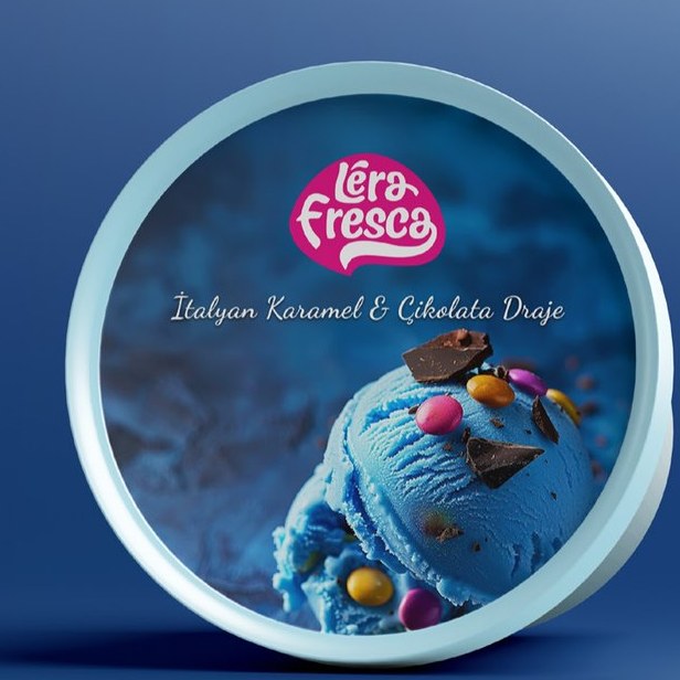 Lera Fresca badge on a blue lid